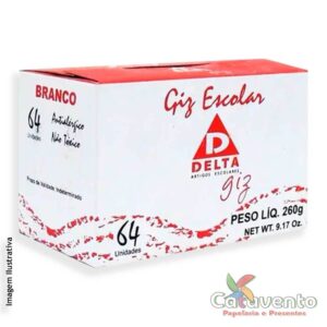 GIZ ESCOLAR BRANCO CAIXA COM 64 PALITOS REF 0201 - DELTA