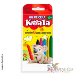 GIZ DE CERA REDONDO 6 CORES KOALA FINO - DELTA