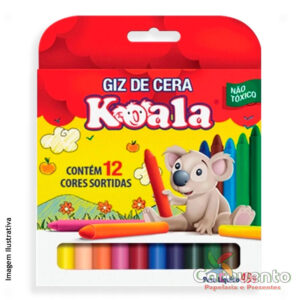 GIZ DE CERA REDONDO 12 CORES KOALA FINO - DELTA