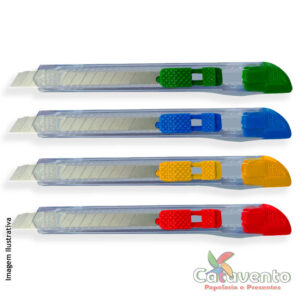 ESTILETE ESTREITO PLÁSTICO 9MM CORES SORTIDAS 120BP - CIS