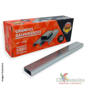GRAMPO PARA GRAMPEADOR 26/6 GALVANIZADO COM 5000UN - JOCAR OFFICE