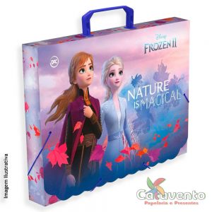 MALETA PLÁSTICA COM ALÇA OFÍCIO DECORADA FROZEN REF 2809 - DAC