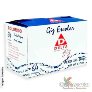 GIZ ESCOLAR COLORIDO COM 64 PALITOS REF 0404 - DELTA