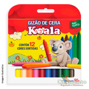 GIZ DE CERA REDONDO 12 CORES KOALA GIZÃO - DELTA
