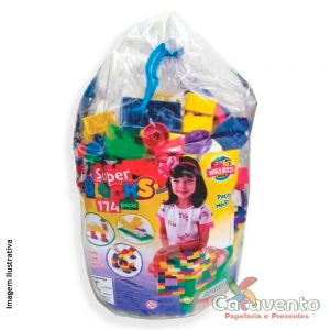 BLOCOS DE MONTAR SUPER BLOCKS 174 PEÇAS REF 2800 - WORLD BLOCKS KIDS
