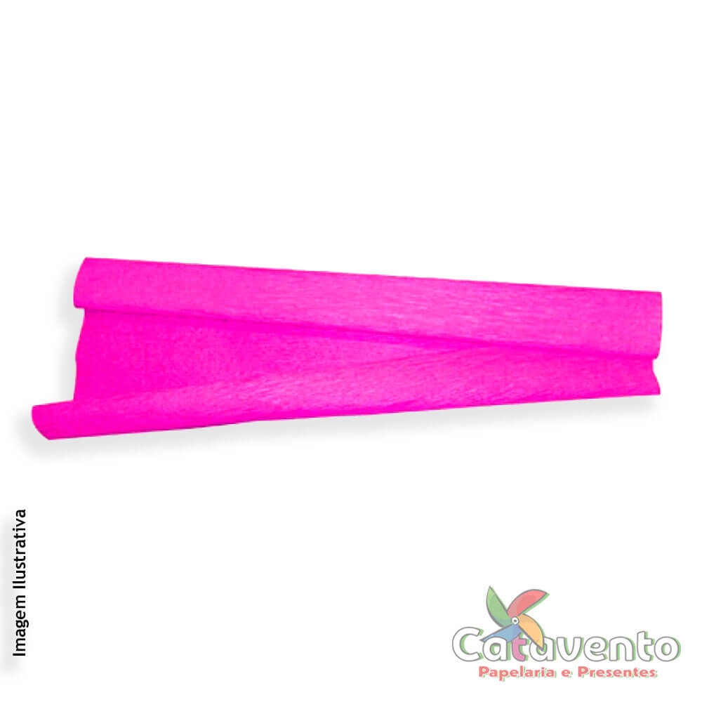 PAPEL CREPOM 48CMX2M ROSA PINK REF 219.1.03 - V.M.P. - Catavento -  Papelaria e Presentes