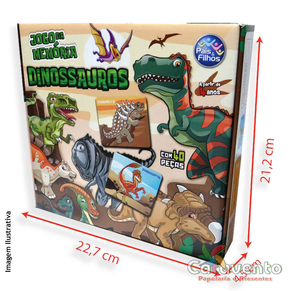 JOGO DA MEMÓRIA DINOSSAUROS 48 PEÇAS REF 1003 - GGB BRINQUEDOS - Papelaria  Catavento